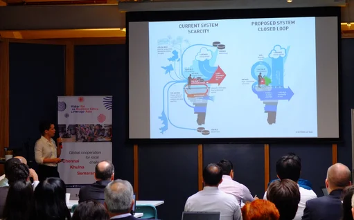 Eva Pfannes presents during the recent w