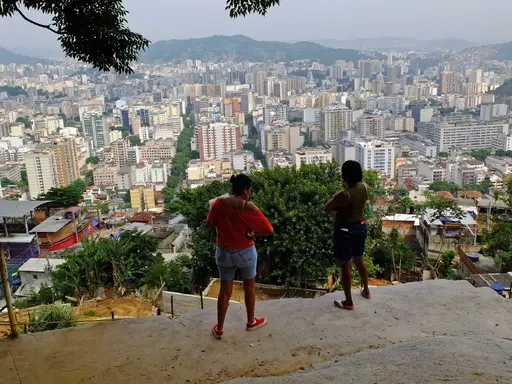 On-site research overlooking the city of