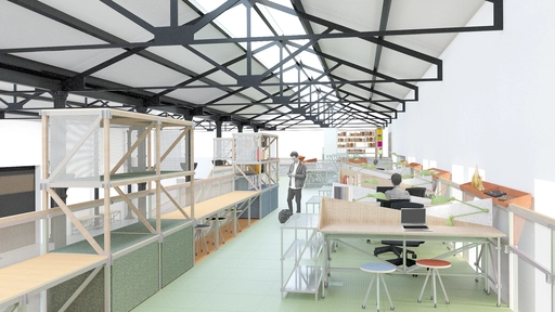 Office Mezzanine - render © Ooze