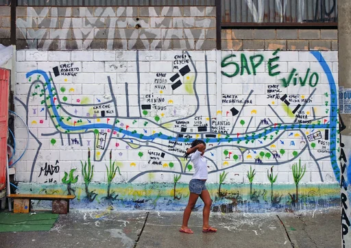 The graffiti wall created during the com